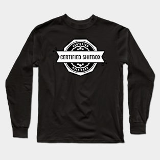 Certified Shitbox - Black Label With Stars And Black Text Circle Design Long Sleeve T-Shirt